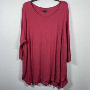 J. Jill Wearever Collection Women's Plus Size 3x Dark Pink Tunic Top Casual